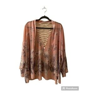 Win Win Apparel Pink Floral Duster Sz. L